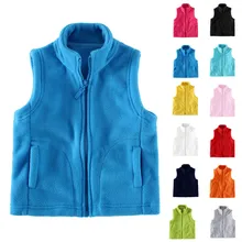 New Style Children Waistcoats Winter Girl Boys Baby Solid Warm Coats Vest Comfy Zipper Thick Hoodie Outerwear jaquetas infantil