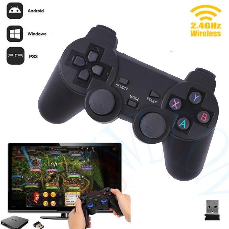 Прямая поставка 2 4G беспроводной геймпад пк для PS3 TV Box джойстик игровой