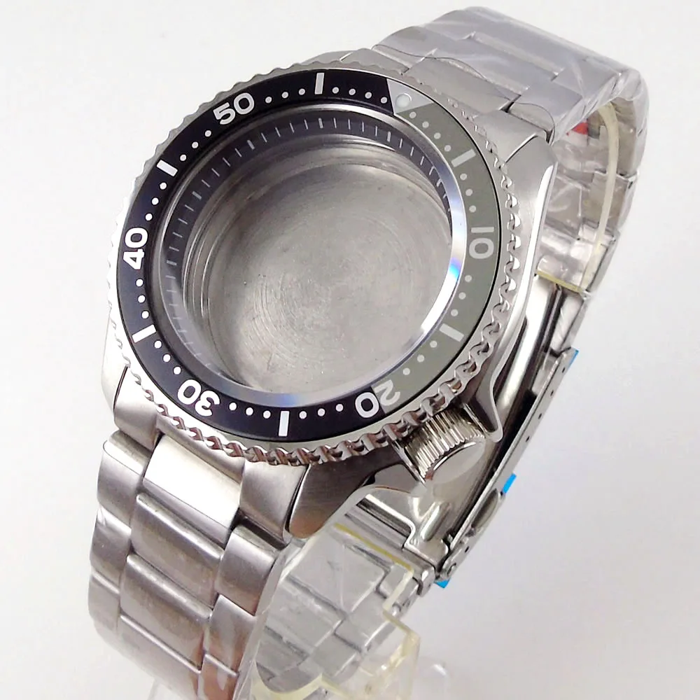 

Чехол для часов NH35A NH36A с керамическим вкладышем SKX версии с сапфировым стеклом и стальным ремешком на 3,8