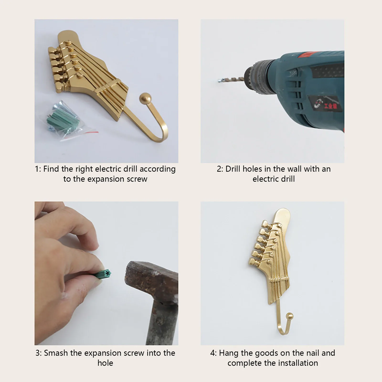 

Hooks 3pcs Creative Guitar Music Hook Wall Hanging Decoration Coat Hanging Key Hook Wall Decoration Guitar Hooks Home Decor 2021