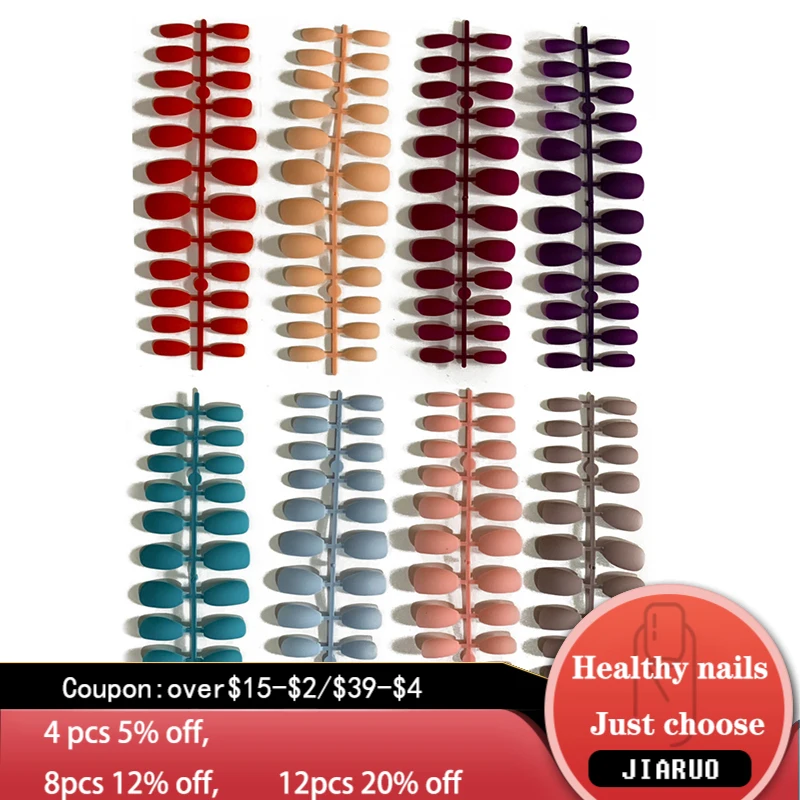 

Накладные ногти Типсы для дизайна ногтей с клеем нажимаем накладные матовые стики прозрачный дисплей набор съемный искусственный чехол По...