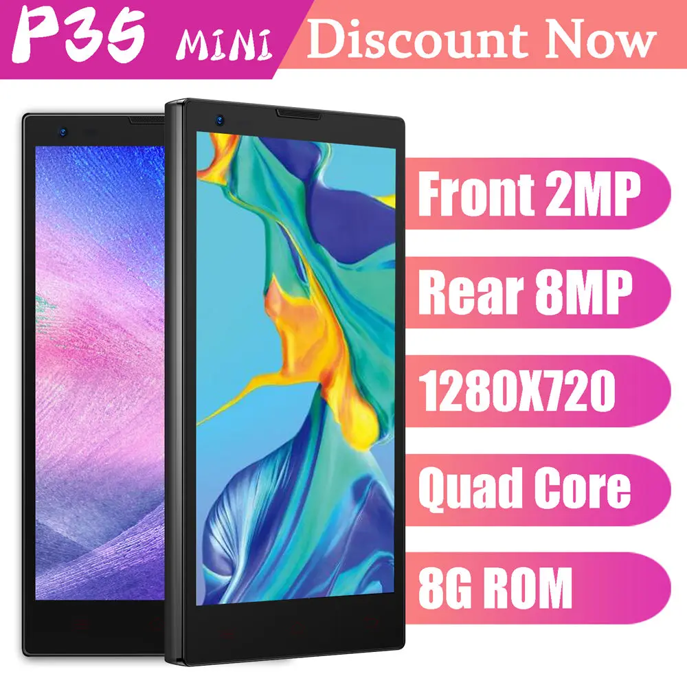 Оригинальные смартфоны A5 Pro Android телефон 13 МП 4 ГБ ОЗУ 64 Гб ПЗУ celular HD 720P четырехъядерный дешевый мобильный телефон разблокированный P35 мини