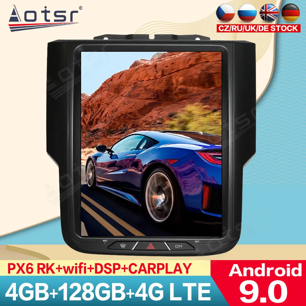 

For Dodge RAM 1500 2500 3500 Android Multimedia GPS Navigation 128GB Tesla Big Screen Car Radio DVD Video Player 4G LTE Stereo