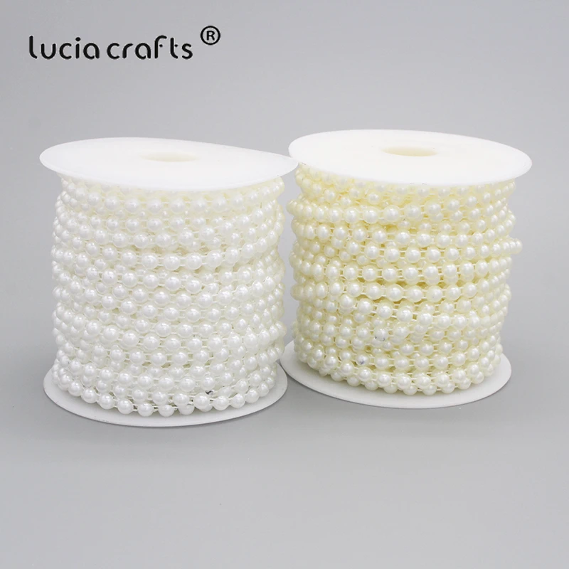 Lucia Crafts 2 ярдов/партия ABS имитация жемчуга Мульти Стили бусины цепи Ремесло Декор