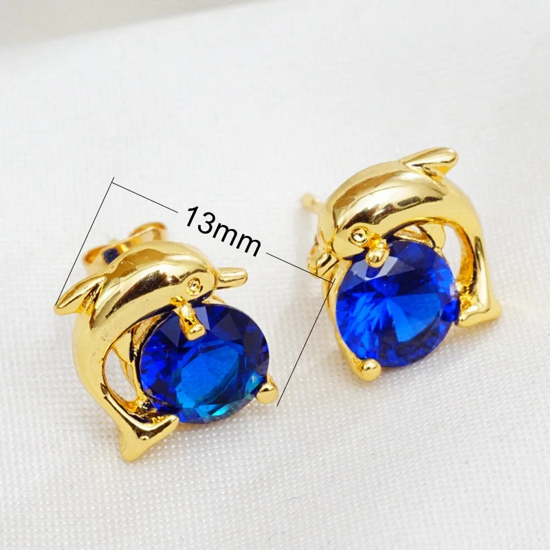 

Cute Dolphin Animal Stud Earrings Gold-Color Stud Earrings for Women Girls Gift 2020 New Earrings