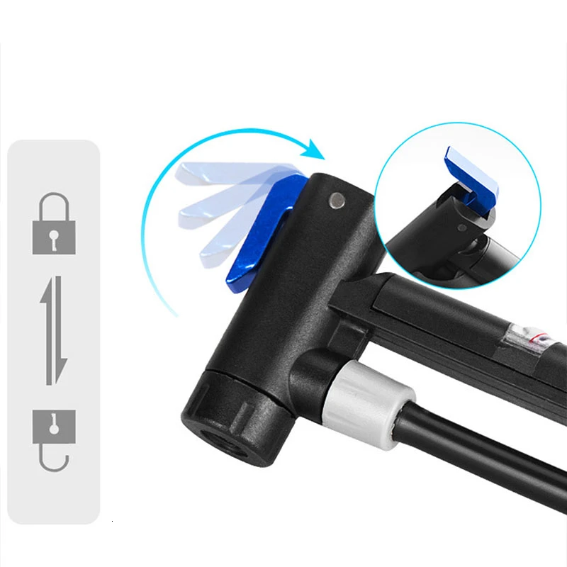 Портативный велосипедный насос с барометром алюминиевый сплав ультралегкий