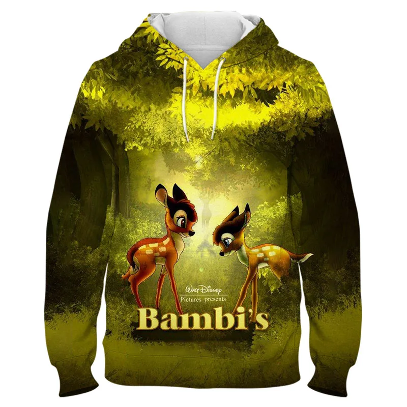 

Bambi Harajuku Hoodie For Boy Girl Kids Spring Cartoon Anime Disney 3D Print Women Sweatshirt Streetwear Men Tracksuit