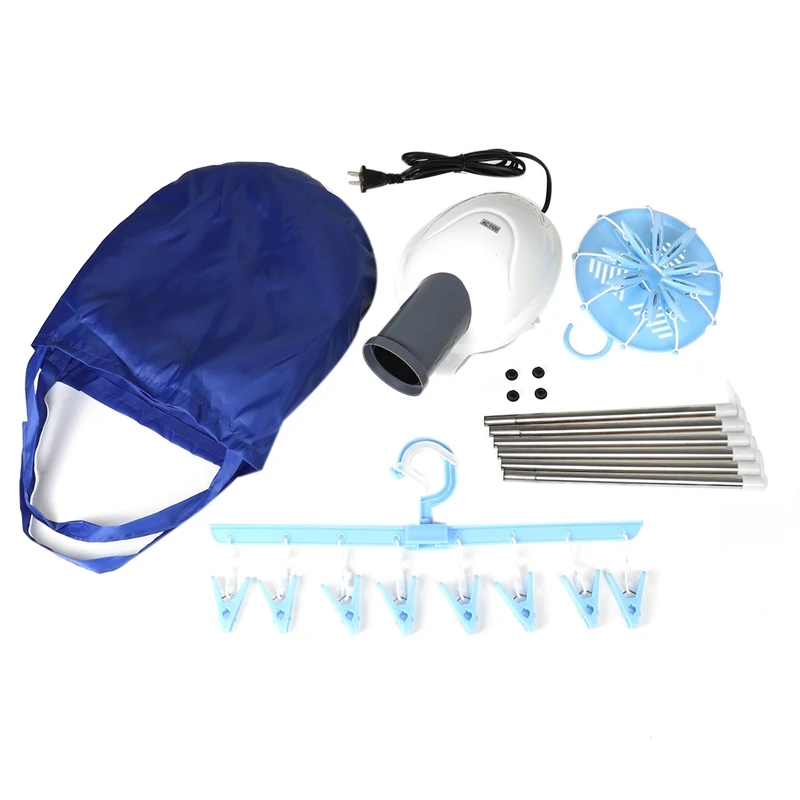 

Portable Electric Clothes Dryer Folding Travel Air-O-Dry Clothes Warm Cloth Dryer Wardrobe with Accessories-EU Plug