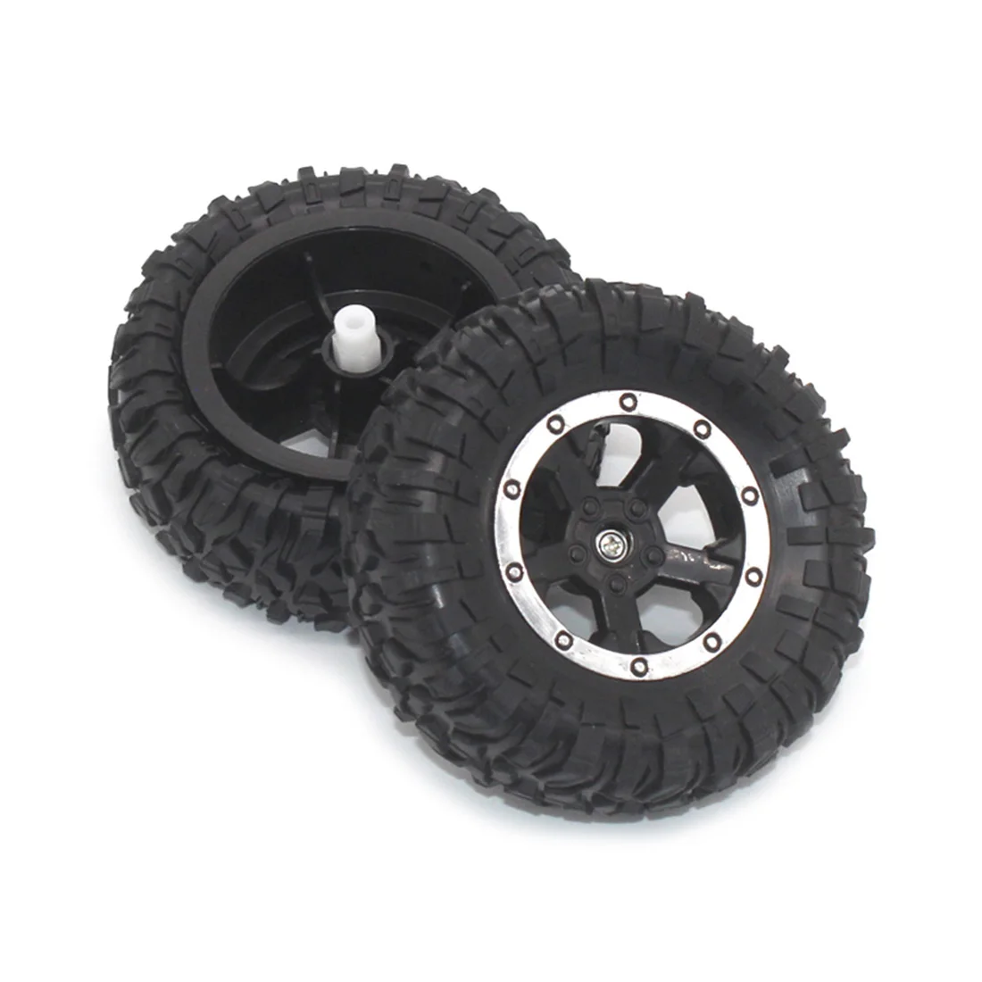 

10pcs DIY Handmade Model Rubber Wheels 3*78mm Tire Plastic Wheel Rim Hub Shaft Hole 3mm Tyre Diameter 78mm for 4WD Car Parts