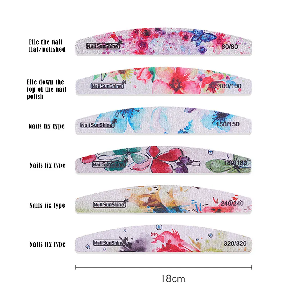 6 шт. буферная палочка для дизайна ногтей vernis Полуперманентная Цветочная печать