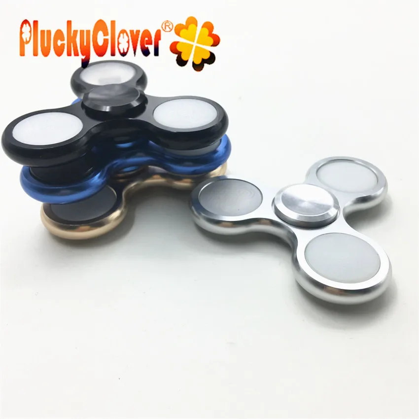 1 шт. светодиодный креативный Блестящий металлический Спиннер с графическими