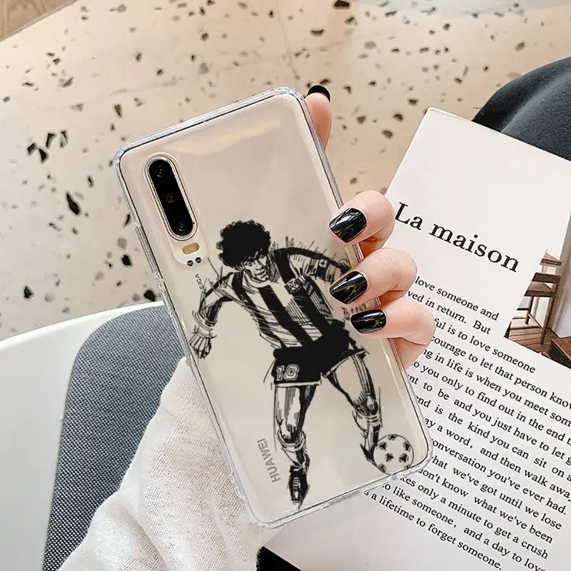 

caetoon Maradona Phone Case Transparent for Samsung A71 S9 10 20 HUAWEI p30 40 honor 10i 8x xiaomi note 8 Pro 10t 11