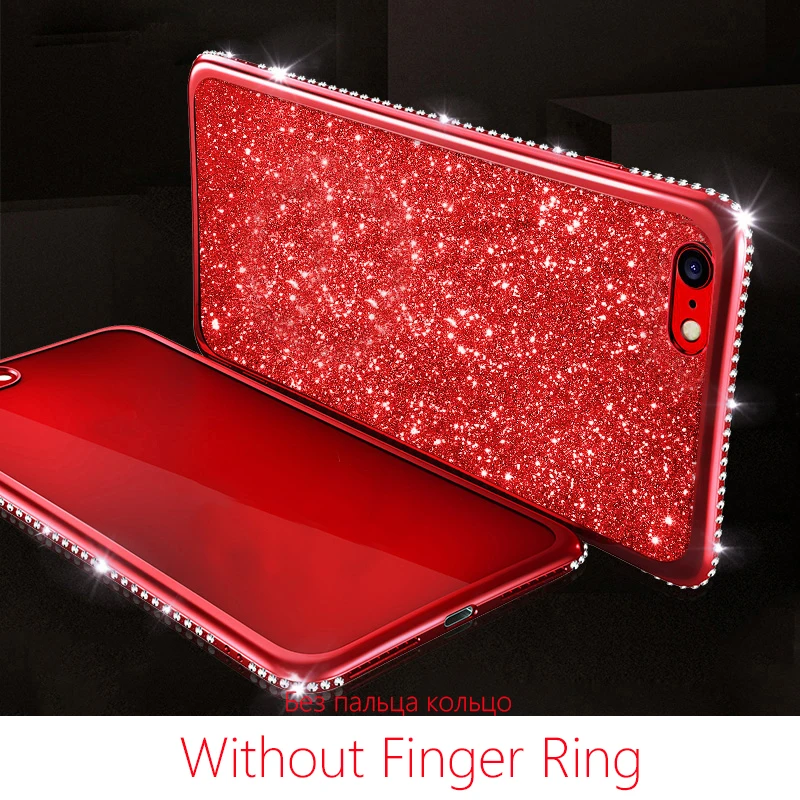Red Nova 3 3i Блестящий Алмазный чехол для Huawei P20 P30 Pro P Smart Mate 10 20 Lite Honor 7X 8X кольцо-держатель из мягкого ТПУ - Цвет: Red