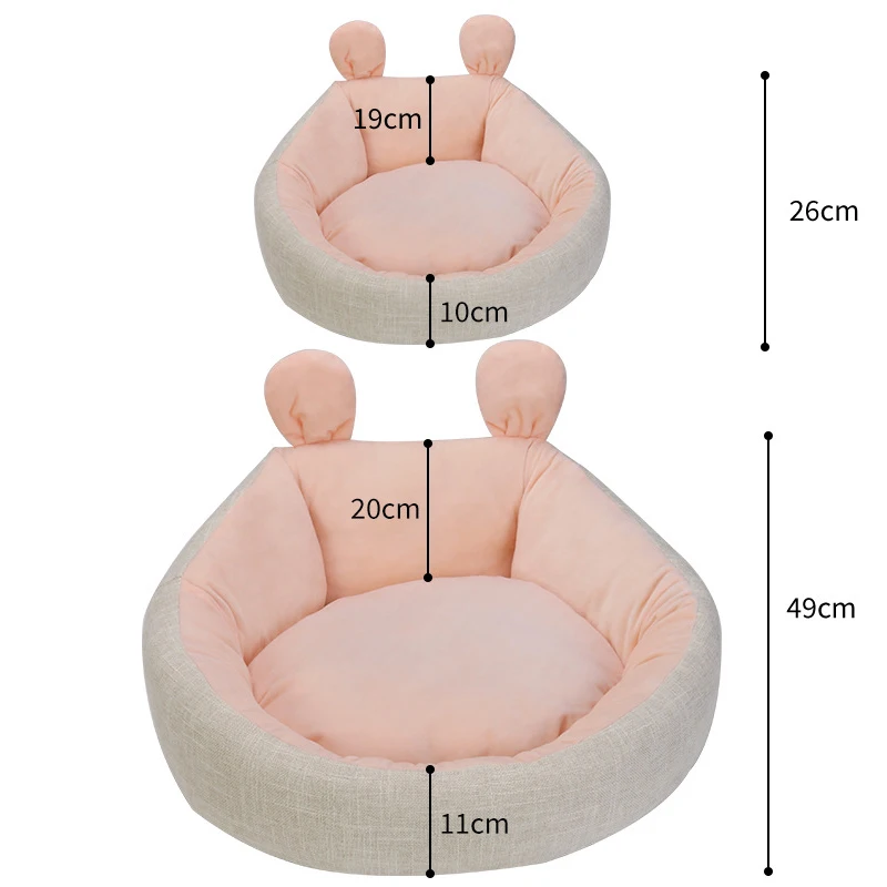 

Dog Cat Bed Mat Cute Rabbit Ear Shape Pet Nest Soft Comfortable Sofa Warm Cushion Washable Pets Sleeping House for Dogs Cats