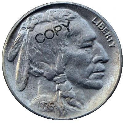 США 1936 P D S с гравировкой в виде американского бизона из никеля копии монет | Дом и