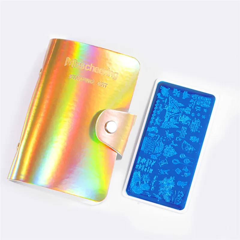 20 слотов для карт с голографической отделкой пластины штамповки ногтей Пустой