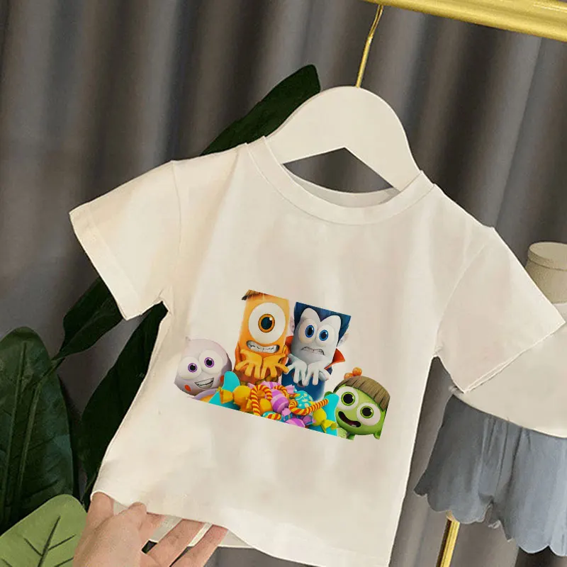 

Newly Girls T-shirts Novelty Onsekiz The Spookiz Show Family Cartoon Print Boys T Shirts Summer Children's Clothing Tshirt Tops