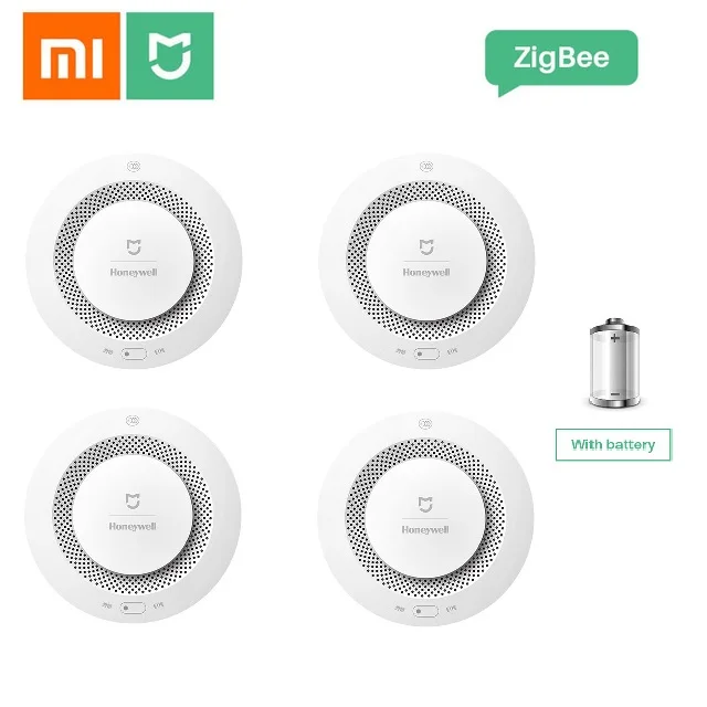 4PCS Mijia Honeywell пожарная сигнализация датчик дыма детектор газа работает с многофункциональным шлюзом 2 умный дом Безопасность приложение управление - Цвет: 4PCS
