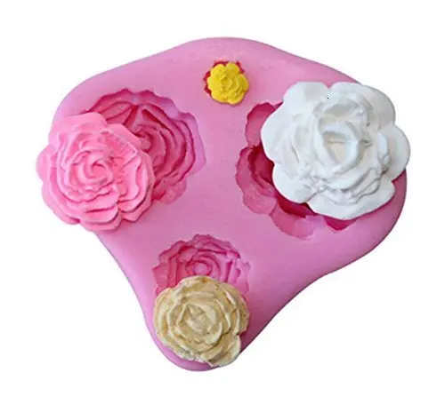 Розы цветок силиконовые формы для торта шоколад мастика украшения Fondant Fimo инструменты 4 размера в 1