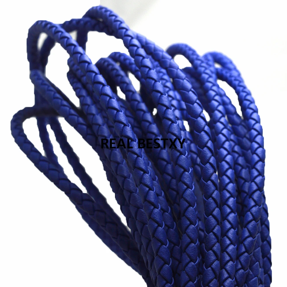 5 м/лот около мм Синий Круглый Плетеный кожаный шнур для браслетов ожерелий