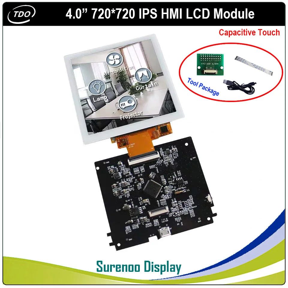 White CTP Package-2 4," дюймовый 720*720 HMI Умный интеллектуальный ips TFT ЖК-модуль экран с емкостной сенсорной панелью для умного дома - Цвет: White CTP Package-2