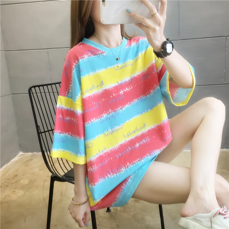 

2021summer New Couple's Clothing Korean Style Loose Half Sleeve Online Red Top Clothes Ins Super a Short Sleeve T-shirt Fashion