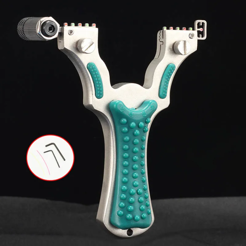 

Stainless Steel Flat Leather Slingshot High Precision Laser Aiming Slingshot Infrared Aiming Catapult Shooting Competitive Game