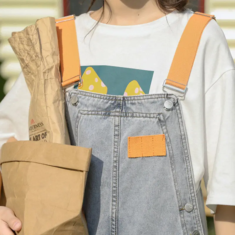 

Women Jumpsuits Patchwork Cute Vintage Spring Korean Chic Leisure Loose Female Overalls Teens Retro Ins Kawaii Ulzzang BF New
