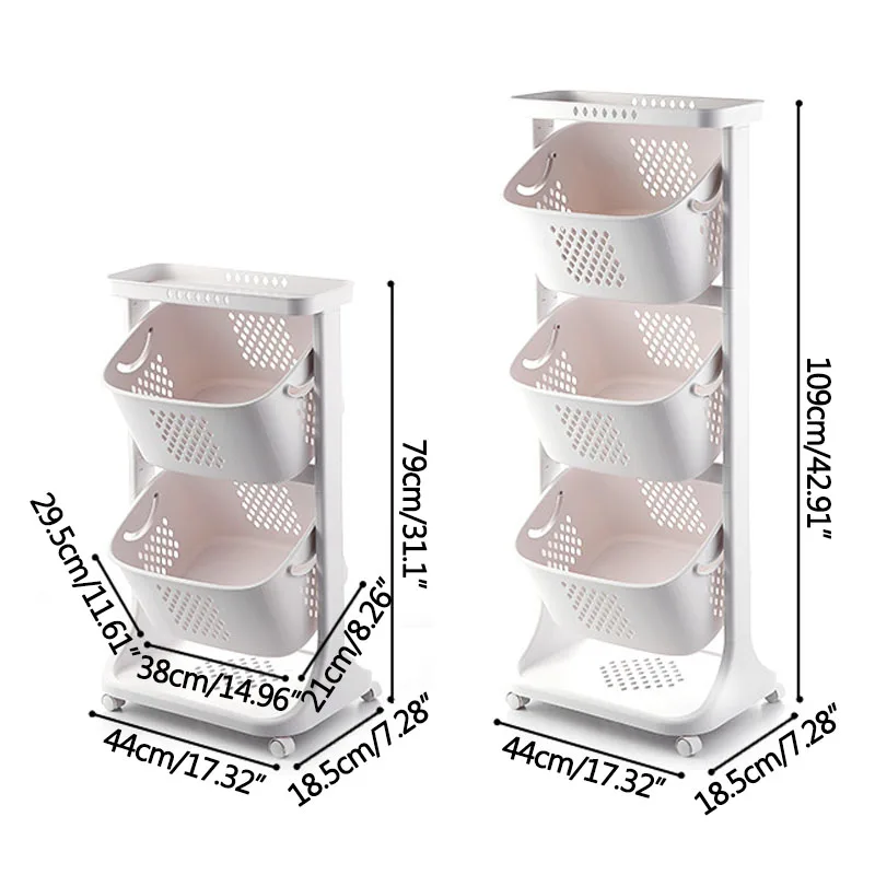 

Multi-Layer Wheeled Fruit Baskets Kitchen Food Storage Organizer Removable Room Organizers Home Accessories Organization