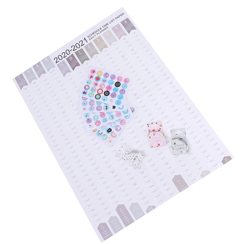 2021 блок лет планировщик ежедневный план настенный бумажный календарь для