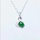 Настоящее серебро 925 белый зеленый сорта хотанской (HeTian) нефрита резной Лебедь дизайн Lucky кулон + цепочка ожерелье ювелирные украшения сертификат