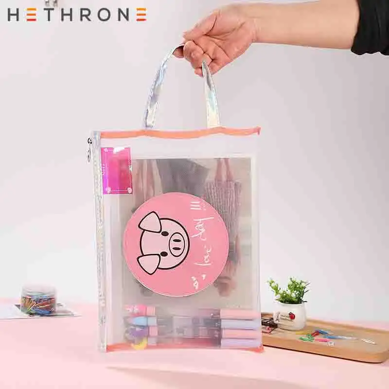 Большая кавайная сумка hetron 1 шт. чехол для письма с розовой свиньей школьные