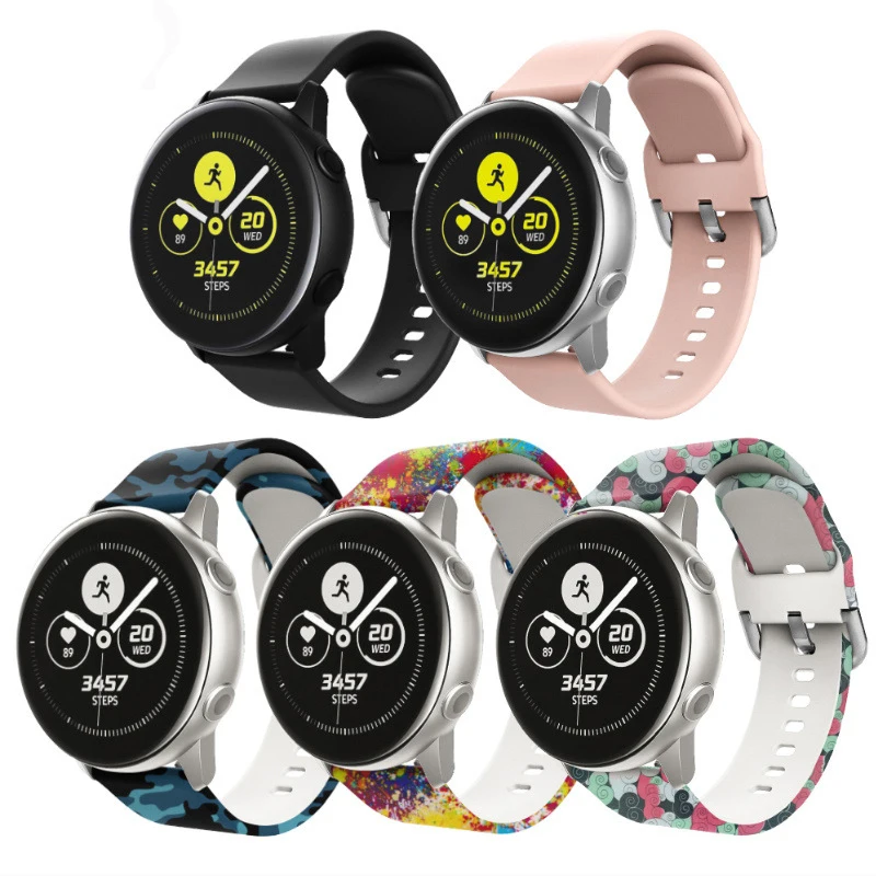 

Ремешок силиконовый для Samsung Galaxy Watch Active 42 мм Gear Sport S2 Active2 Huami Amazfit GTS, 20 мм