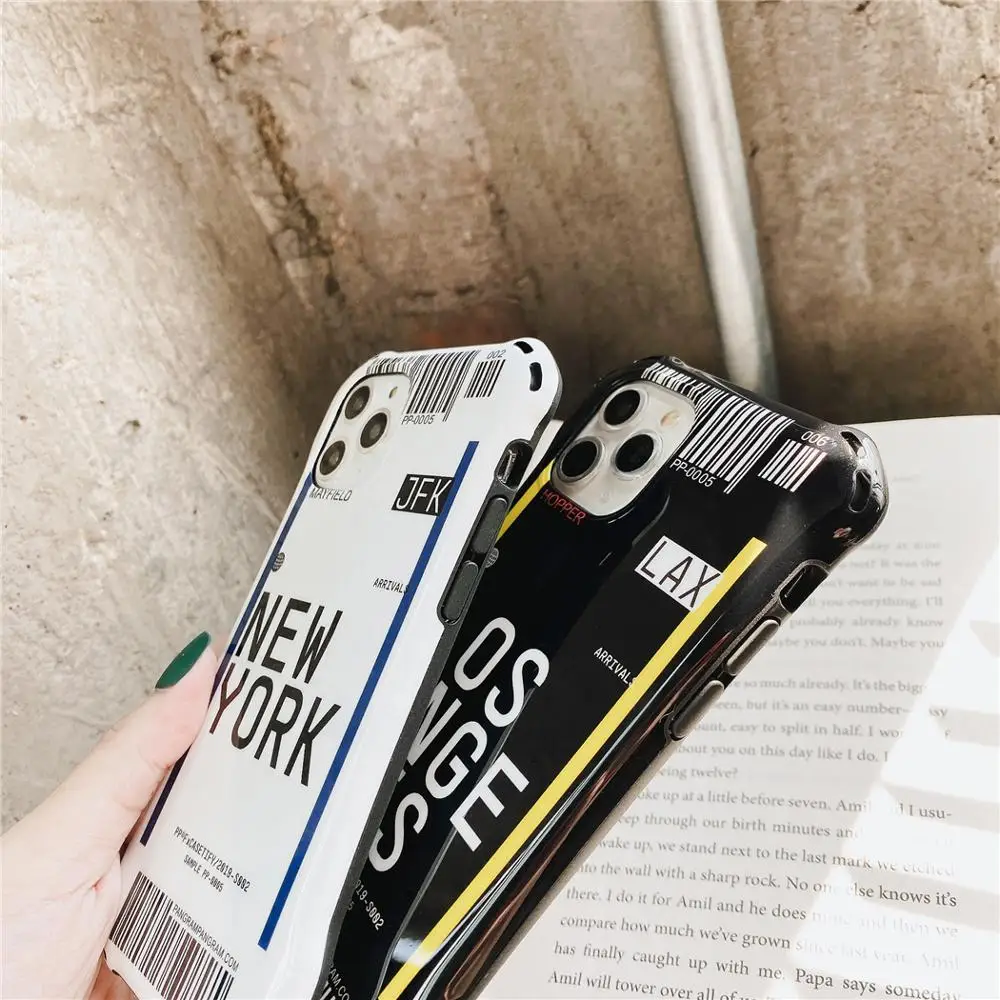 Забавный воздушный билетный штрих-код этикетка чехол для телефона iPhone Xs MAX XR X 7 8