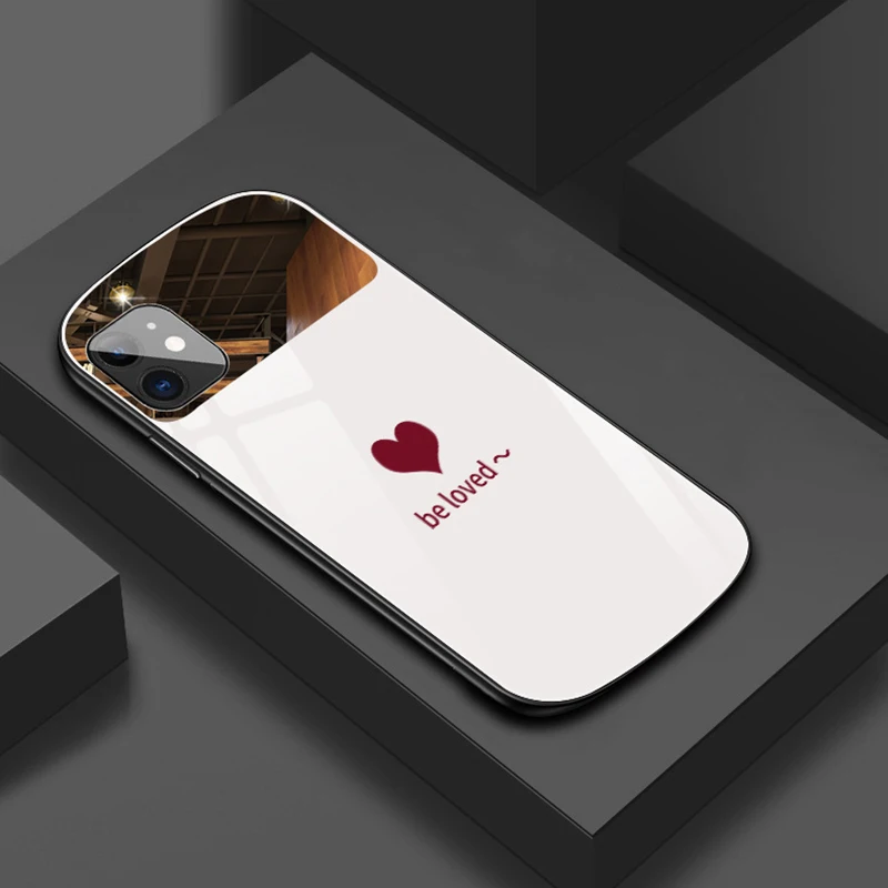 

Tempered Glass Phone Case For iPhone 12 11 Pro Max X XS Max XR SE 2020 8 7 6s Plus Makeup Mirror Silicone Shockproof Cover Case