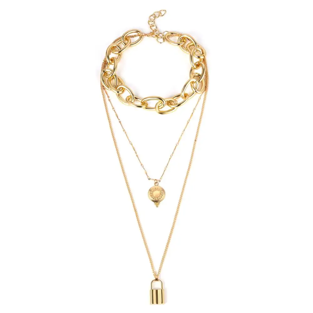 2019 Новое поступление преувеличенная металлическая цепочка на шею в стиле панк