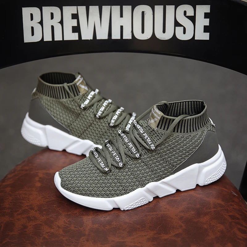 Brand Mens Socks Running Shoes Fashion Sneakers Sports Shoes for Man Breathable Casual Elasticity Platform Vulcanize Ankle Boots