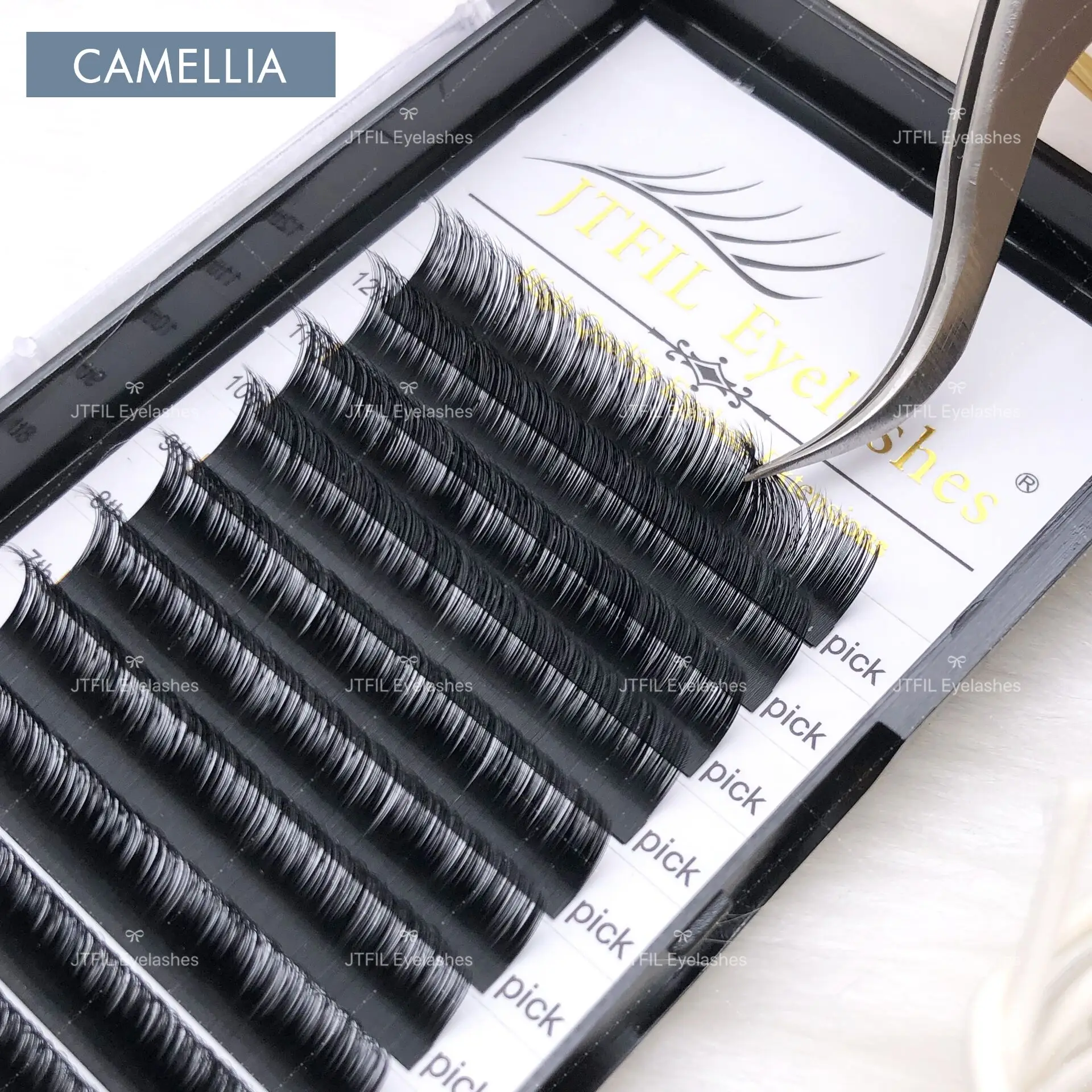 

Easy Fan Volume Lashes Auto Bloom Individual Eyelash Extension Faux Mink Eyelashes Thick Natural Camellia Lash Extension JTFIL