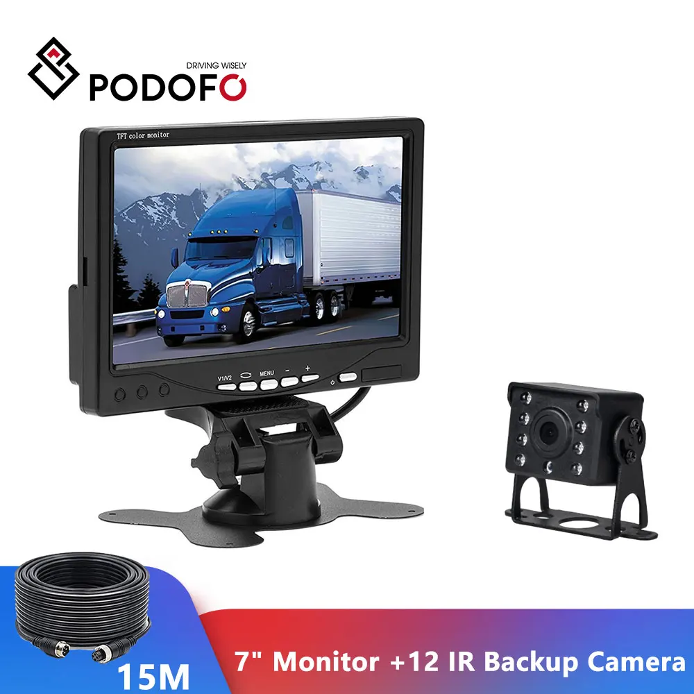 Автомобильный монитор Podofo 7 &quotHD 4 контакта 12 ИК ночного видения камера заднего