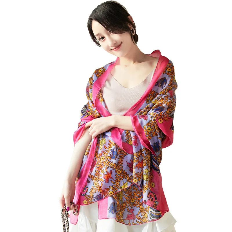 

2020 chun xia scarf silk fabric printed cotton and linen joker minus age tourism is prevented bask in cape female 1303