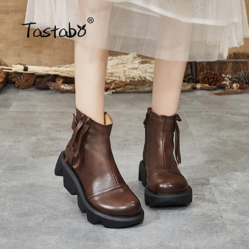 Женские ботинки телесного цвета из натуральной кожи в повседневном стиле Цвет