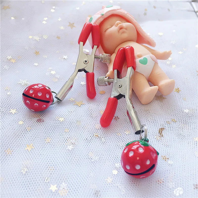 Handmade 1 Pair Adjustable Strawberry Nipple Clamps Clit Clamp Adult Games Sex Toys for Couples Fetish Breast Labia Clips-30 | Красота и