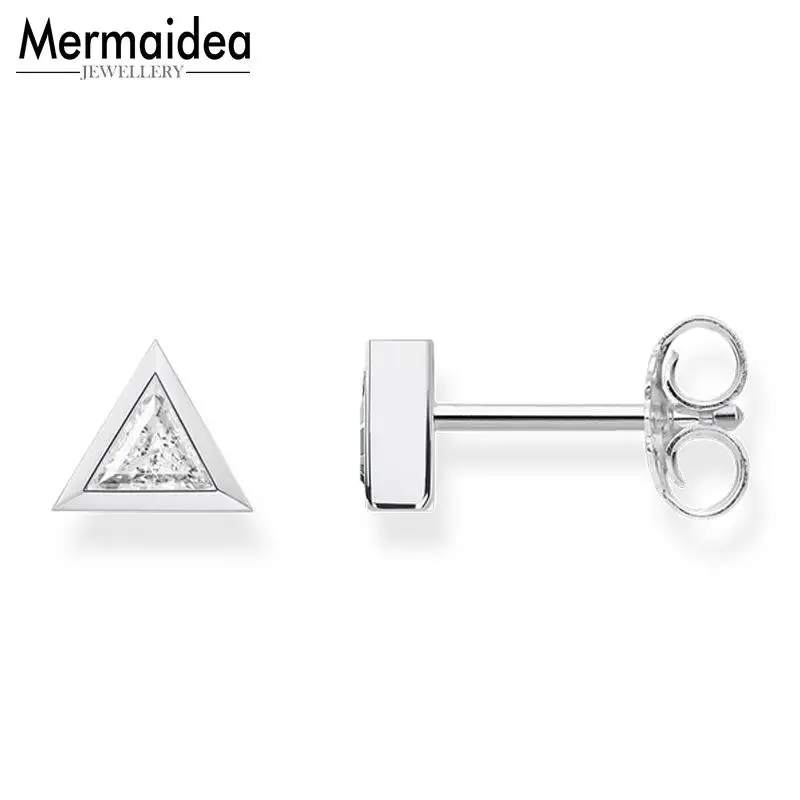 Треугольные белые серьги гвоздики модные хорошие ювелирные изделия для женщин