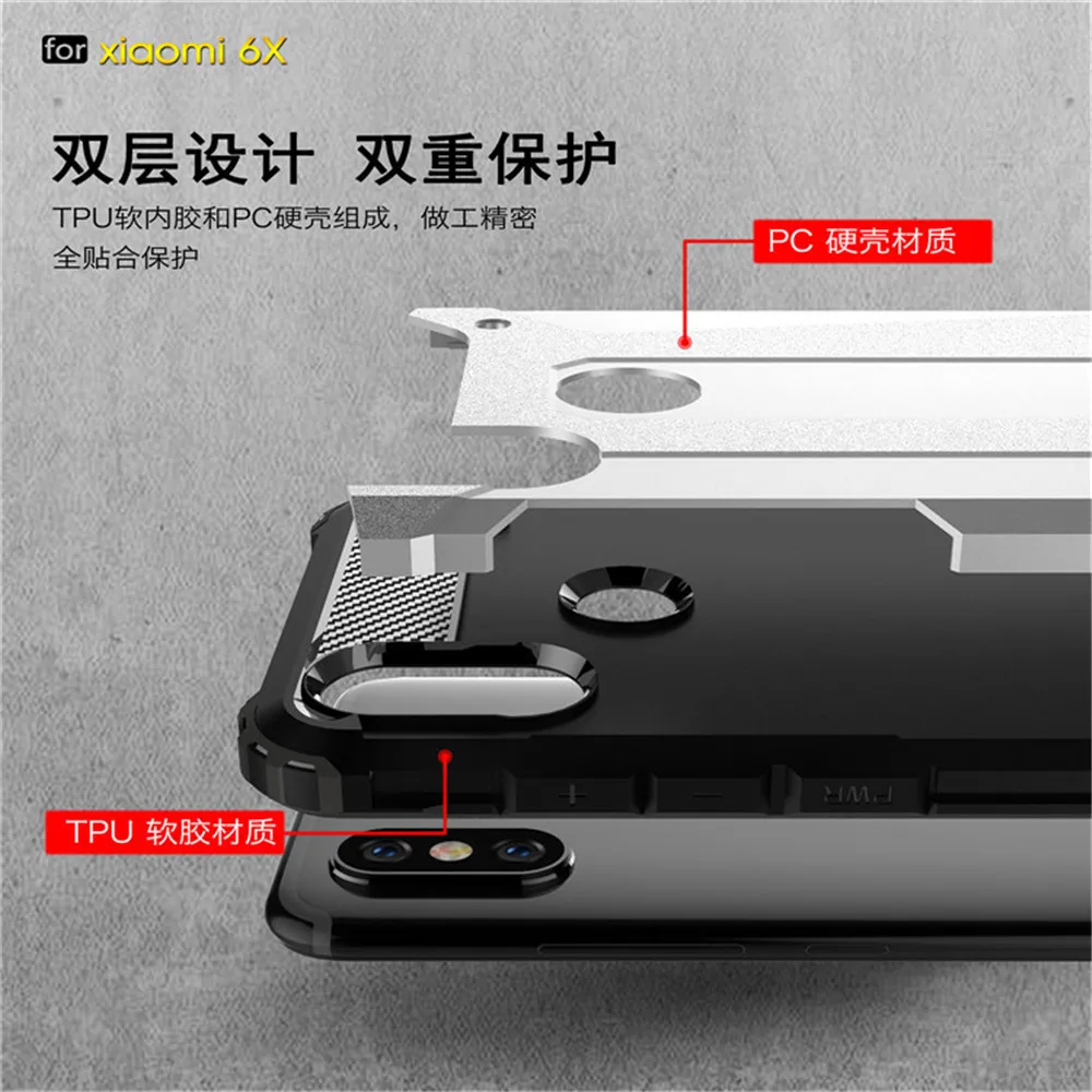 For Xiaomi 6X 5X A1 A2 Mi 5 5S PLUS Case Hybrid Armor Hard Phone Shockproof Cases 8 8se Lite 9 se Cover | Мобильные телефоны и