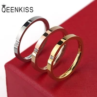 qeenkiss rg855 2021 fine jewelry wholesale fashion lovers couple birthday wedding gift zircon titanium stainless steel ring 1pc