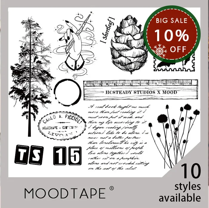 Винтажный прозрачный штамп moodtape для сделай сам скрапбукинга/фотоальбома