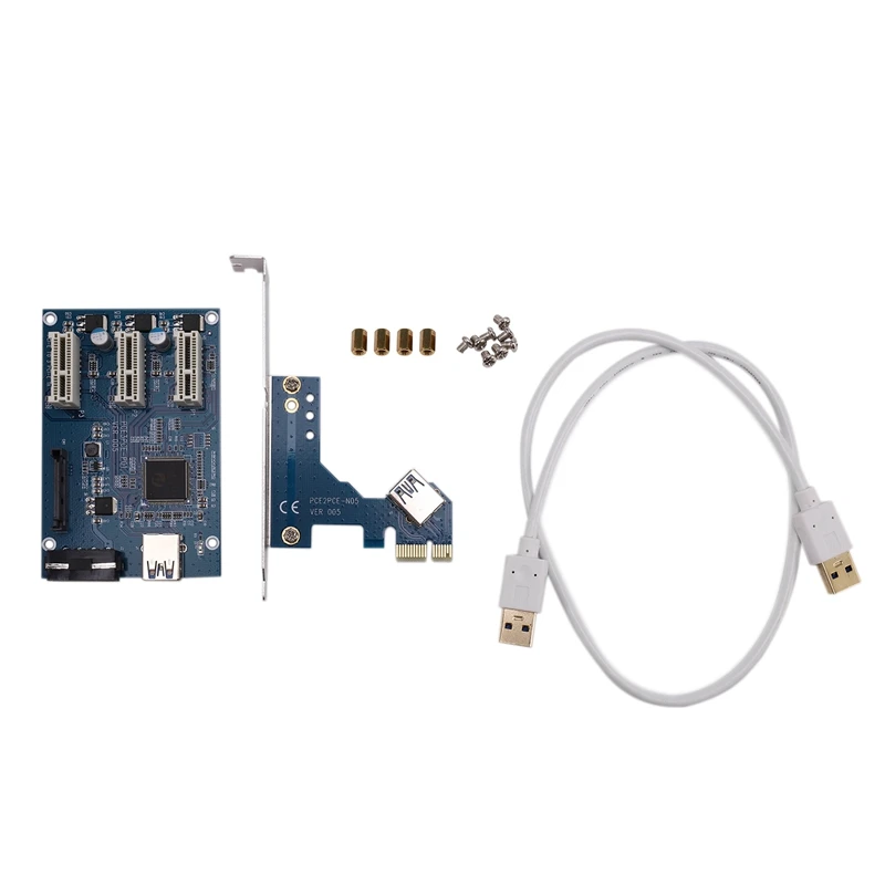 PCI E Express 1X до 3 портов переключатель мультипликатор концентратор Riser Card + USB