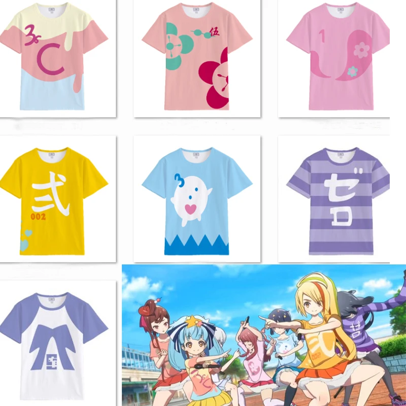 

Zombieland Saga Sakura Minamoto Konno Junko Cosplay Costume T-shirt Top Tee Shirt Japanese Anime Cartoon Summer T shirt Costume