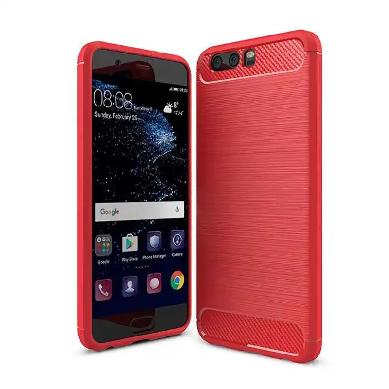 Red Mokoemi модный Ударопрочный Мягкий силиконовый 5," чехол для Huawei P10 для Huawei P10 Plus чехол для сотового телефона - Цвет: Red