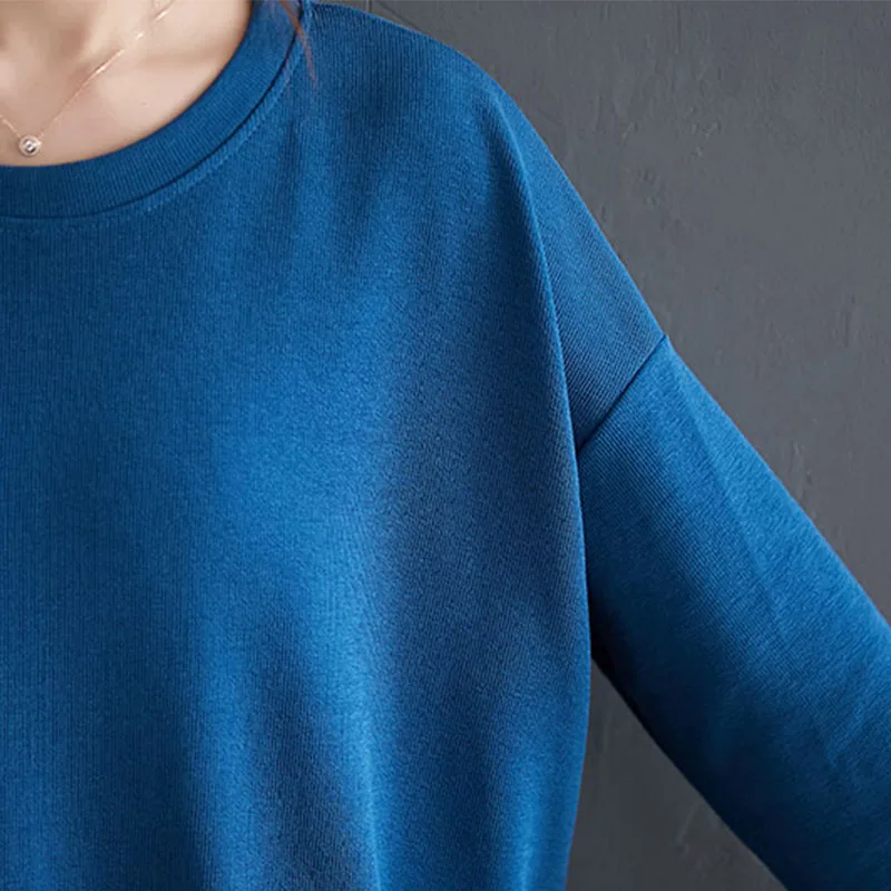 

Oversize Autumn Women Sweatshirt 2021 5XL Loose Pullover Vintage Knitted Sweatshirts Top Plus Size Homewear Thick Mother Clothes